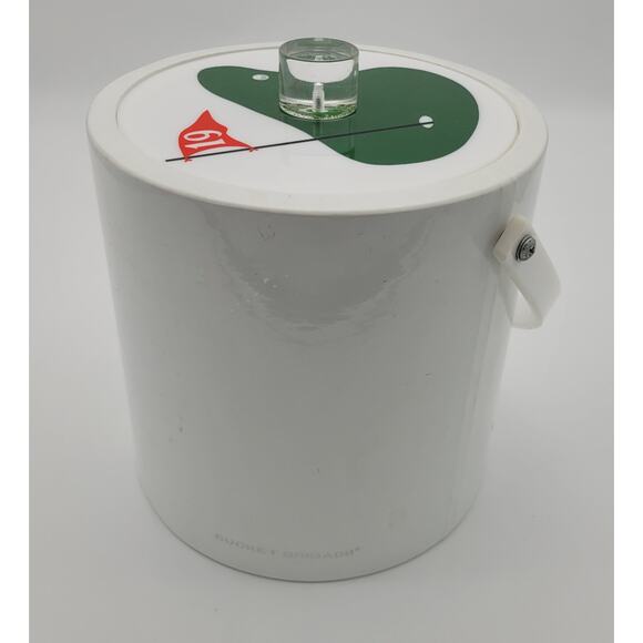 Vintage Morgan 9" Vinyl Bucket Brigade 19th Golf Hole Ice Bucket w/ Handle USA - Picture 8 of 16